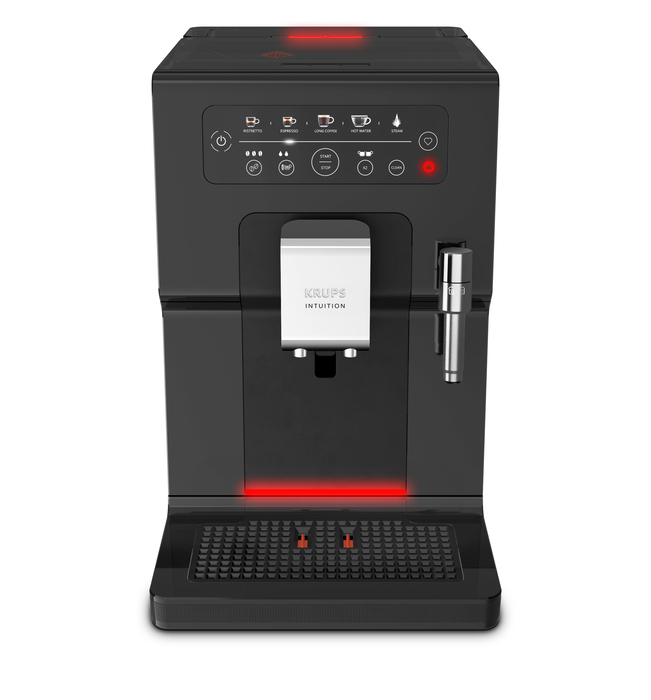 Cafetera superautomática  Krups Intuition Experience + EA877D10, 1550 W,  15 bar, 3 L, 8 perfiles, 3 temp., 2 tazas, Pantalla táctil, OLED, Inox.