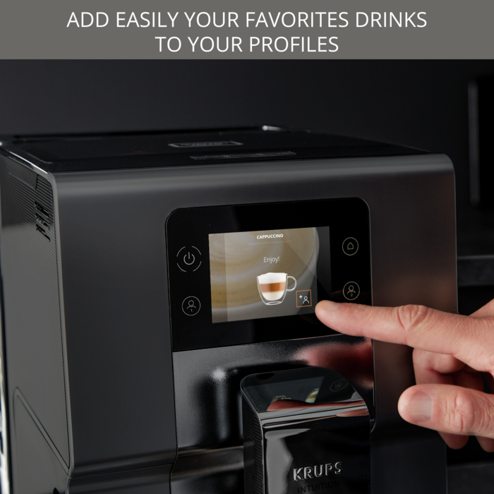 Krups Intuition Experience - Cafetera superautomática, pantalla táctil  color, máquina de café con indicadores lumínicos, 17 bebidas  personalizables, recetas personalizadas, acero inoxidable : :  Hogar y cocina